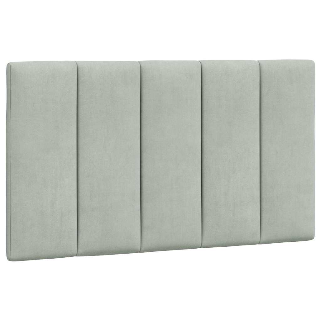 Bettgestell ohne Matratze "Hanko" Hellgrau 90x190 cm Samt