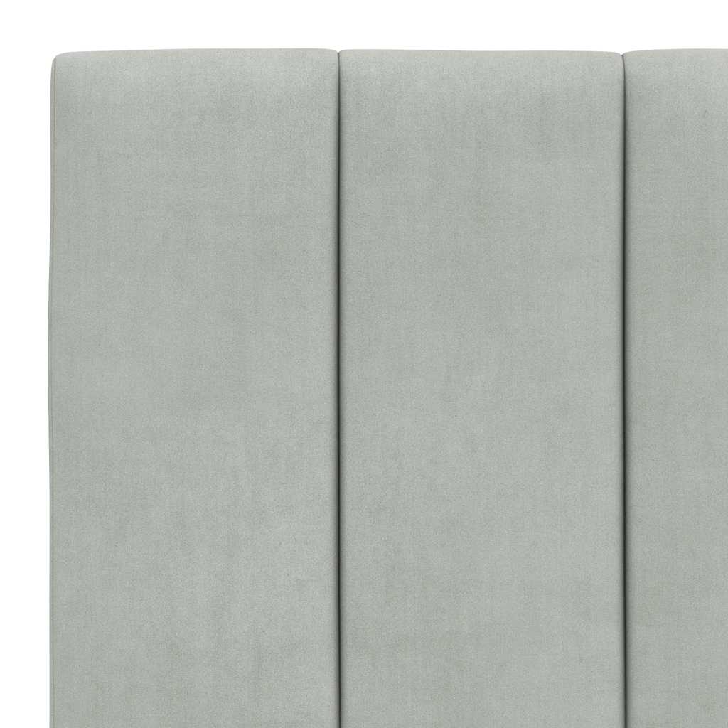Bettgestell ohne Matratze "Hanko" Hellgrau 90x190 cm Samt