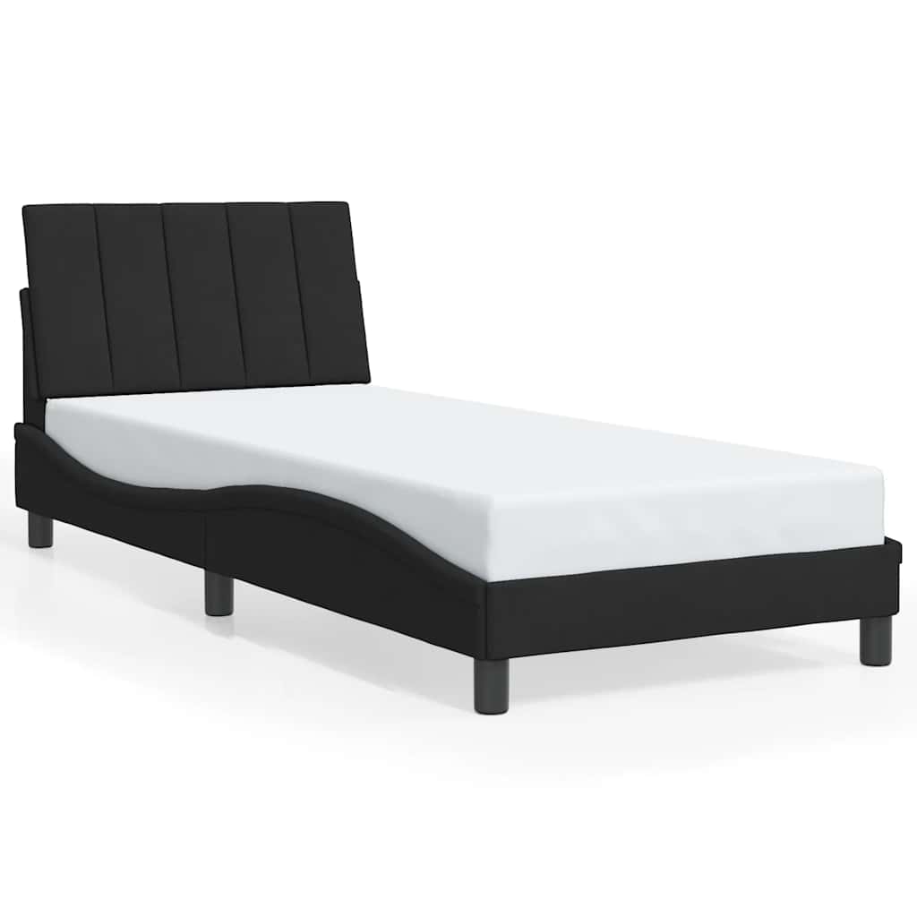 Bettgestell ohne Matratze "Hanko" Schwarz 90x190 cm Samt