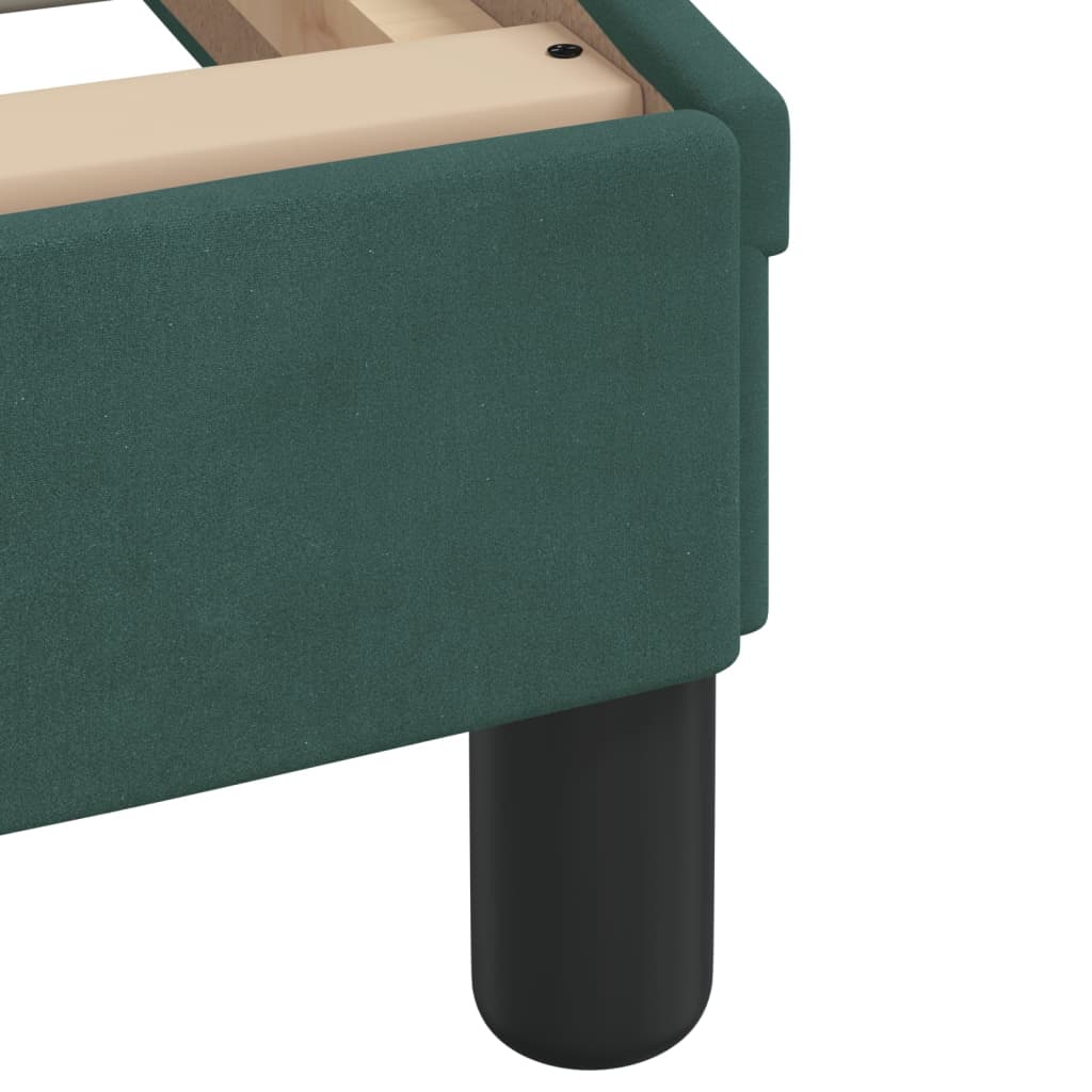 Bed frame without mattress dark green 90x190 cm velvet