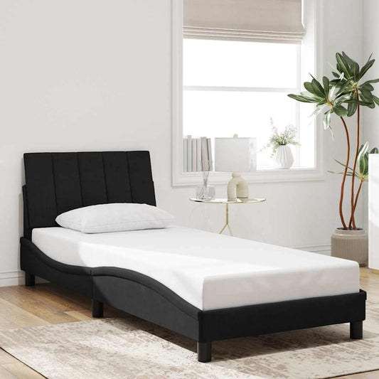Bettgestell ohne Matratze "Hanko" Schwarz 90x200 cm Samt