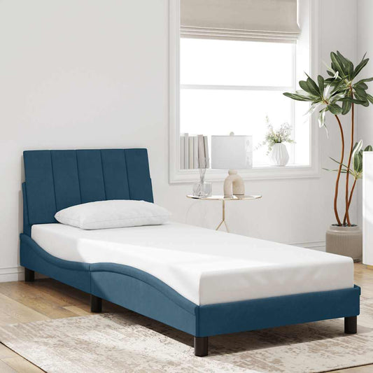 Bettgestell ohne Matratze "Hanko" Blau 90x200 cm Samt