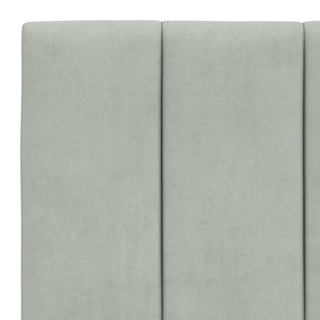 Bettgestell ohne Matratze "Hanko" Hellgrau 100x200 cm Samt
