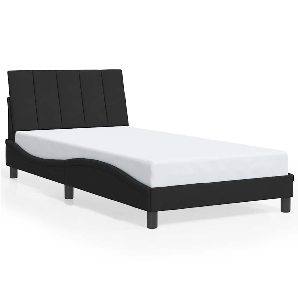 Bettgestell ohne Matratze "Hanko" Schwarz 100x200 cm Samt
