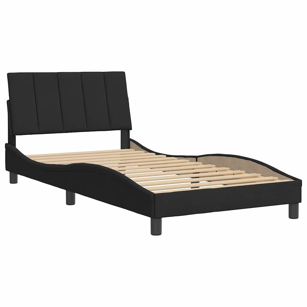 Bettgestell ohne Matratze "Hanko" Schwarz 100x200 cm Samt