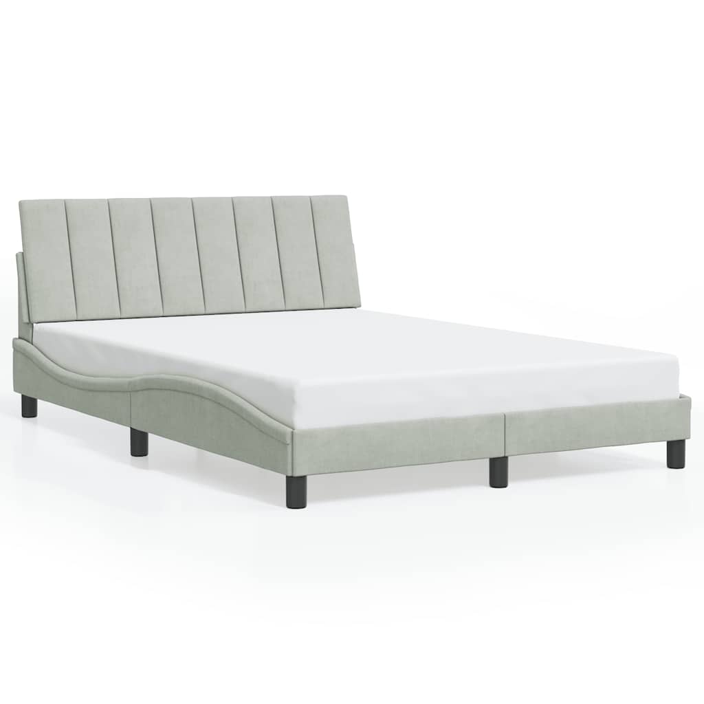Bettgestell ohne Matratze "Hanko" Hellgrau 120x200 cm Samt