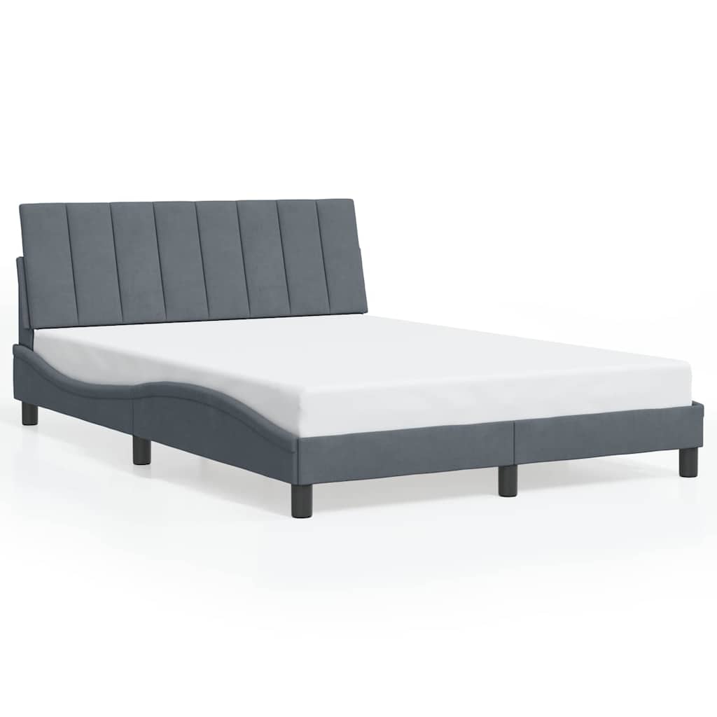 Bettgestell ohne Matratze "Hanko" Dunkelgrau 120x200 cm Samt