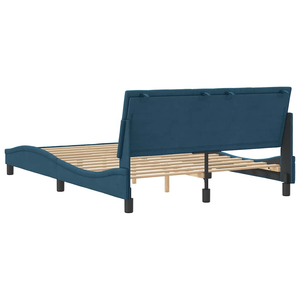 Bettgestell ohne Matratze "Hanko" Blau 120x200 cm Samt