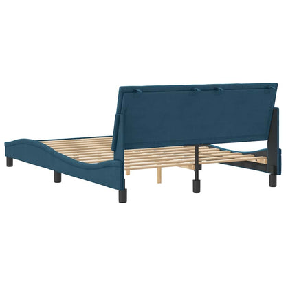Bettgestell ohne Matratze "Hanko" Blau 120x200 cm Samt