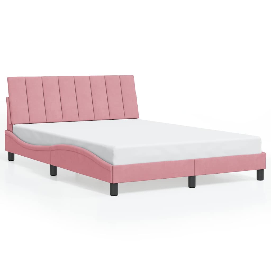 Bettgestell ohne Matratze "Hanko" Rosa 120x200 cm Samt