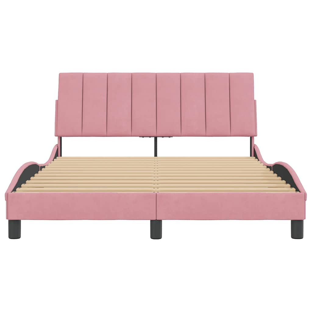 Bettgestell ohne Matratze "Hanko" Rosa 120x200 cm Samt