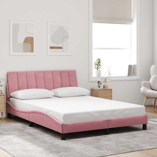 Bettgestell ohne Matratze "Hanko" Rosa 120x200 cm Samt