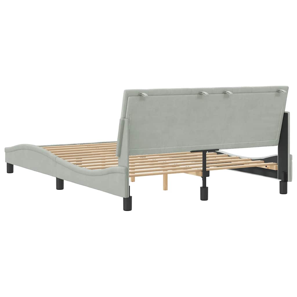 Bettgestell ohne Matratze "Hanko" Hellgrau 140x190 cm Samt