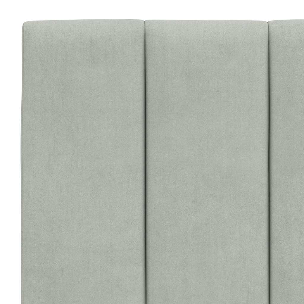 Bettgestell ohne Matratze "Hanko" Hellgrau 140x190 cm Samt