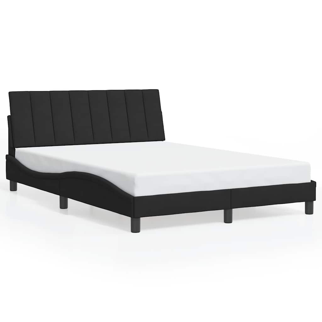 Bettgestell ohne Matratze "Hanko" Schwarz 140x190 cm Samt