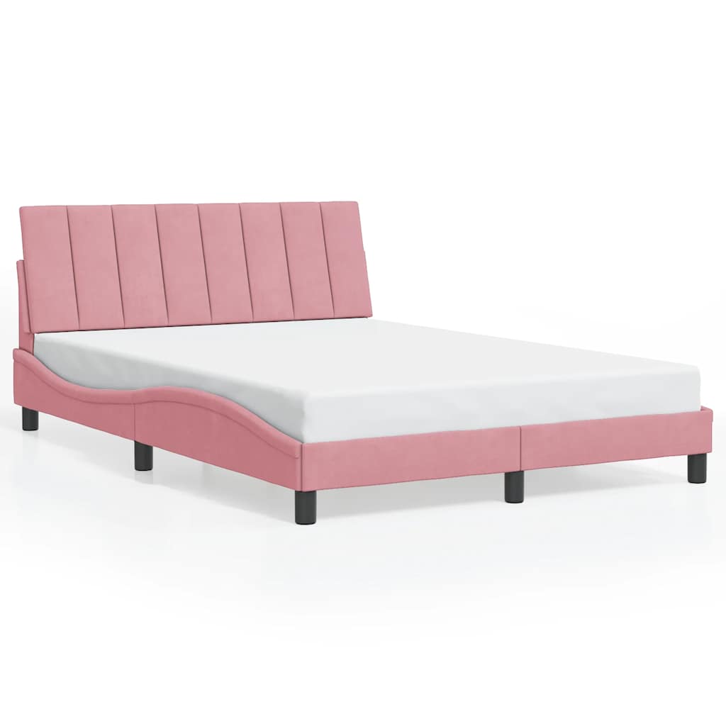 Bettgestell ohne Matratze "Hanko" Rosa 140x190 cm Samt