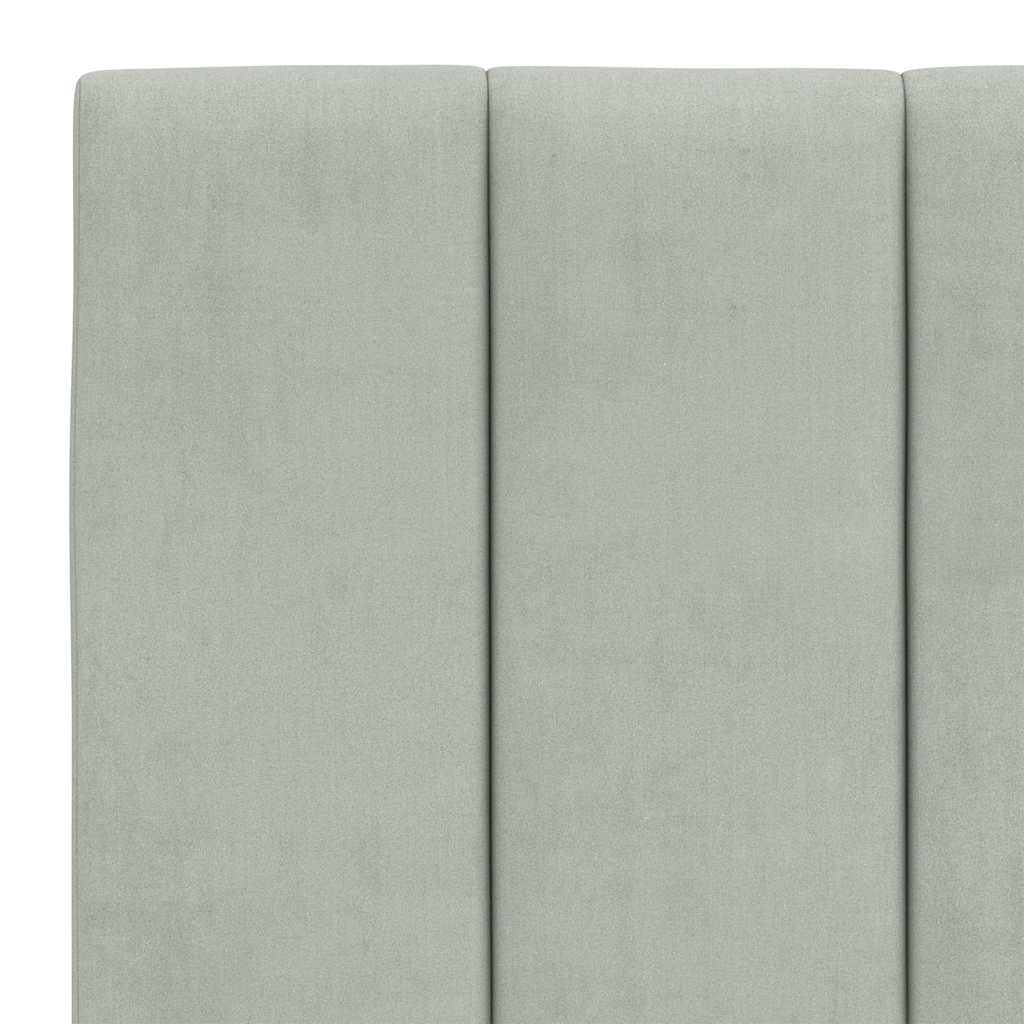 Bettgestell ohne Matratze "Hanko" Hellgrau 140x200 cm Samt