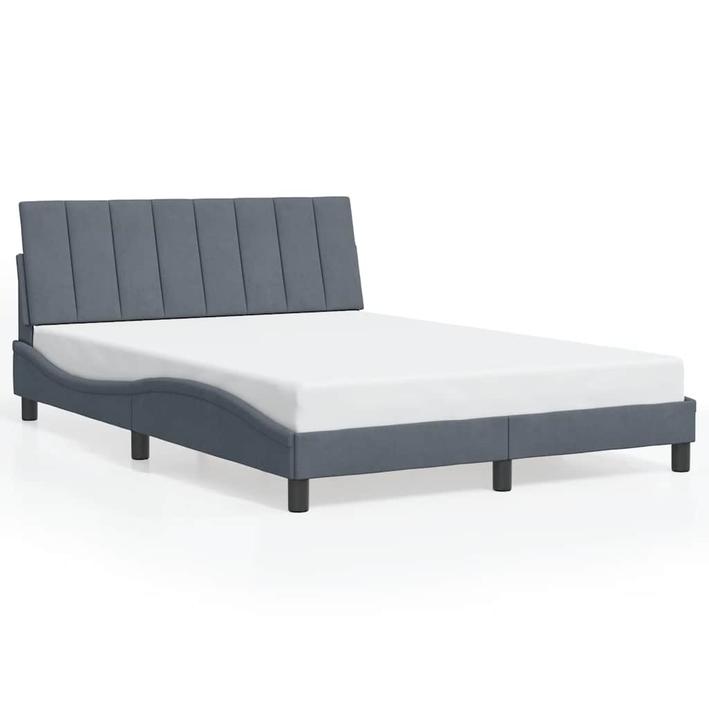 Bettgestell ohne Matratze "Hanko" Dunkelgrau 140x200 cm Samt