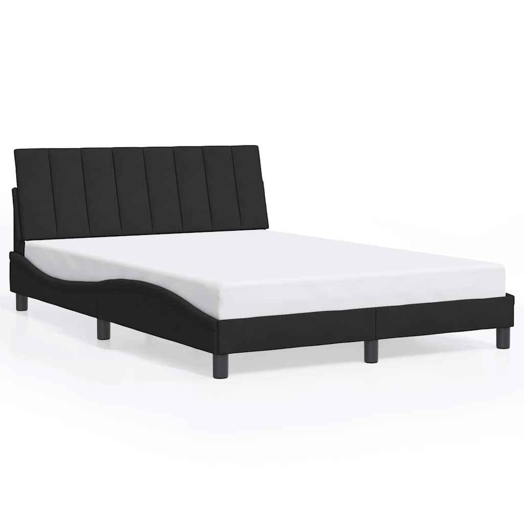 Bettgestell ohne Matratze "Hanko" Schwarz 140x200 cm Samt
