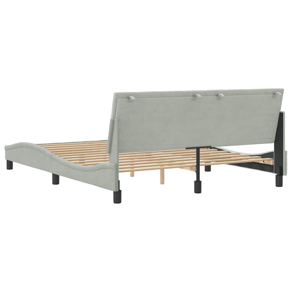 Bettgestell ohne Matratze "Hanko" Hellgrau 160x200 cm Samt