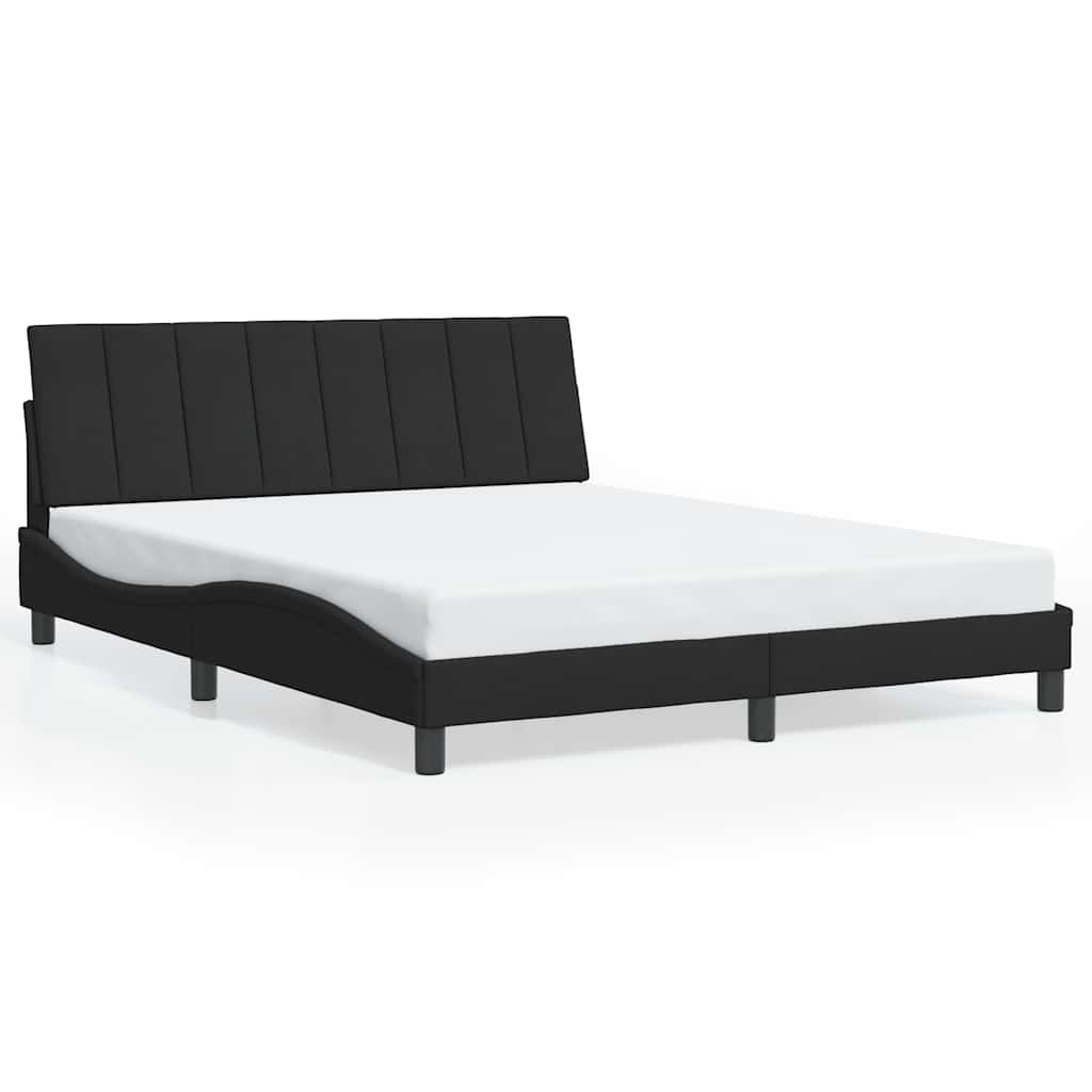 Bettgestell ohne Matratze "Hanko" Schwarz 160x200 cm Samt