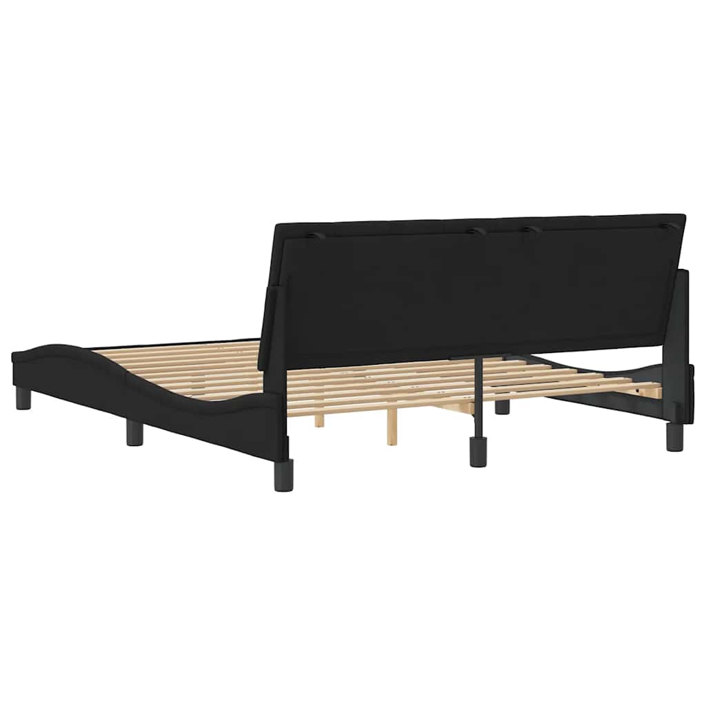 Bettgestell ohne Matratze "Hanko" Schwarz 160x200 cm Samt
