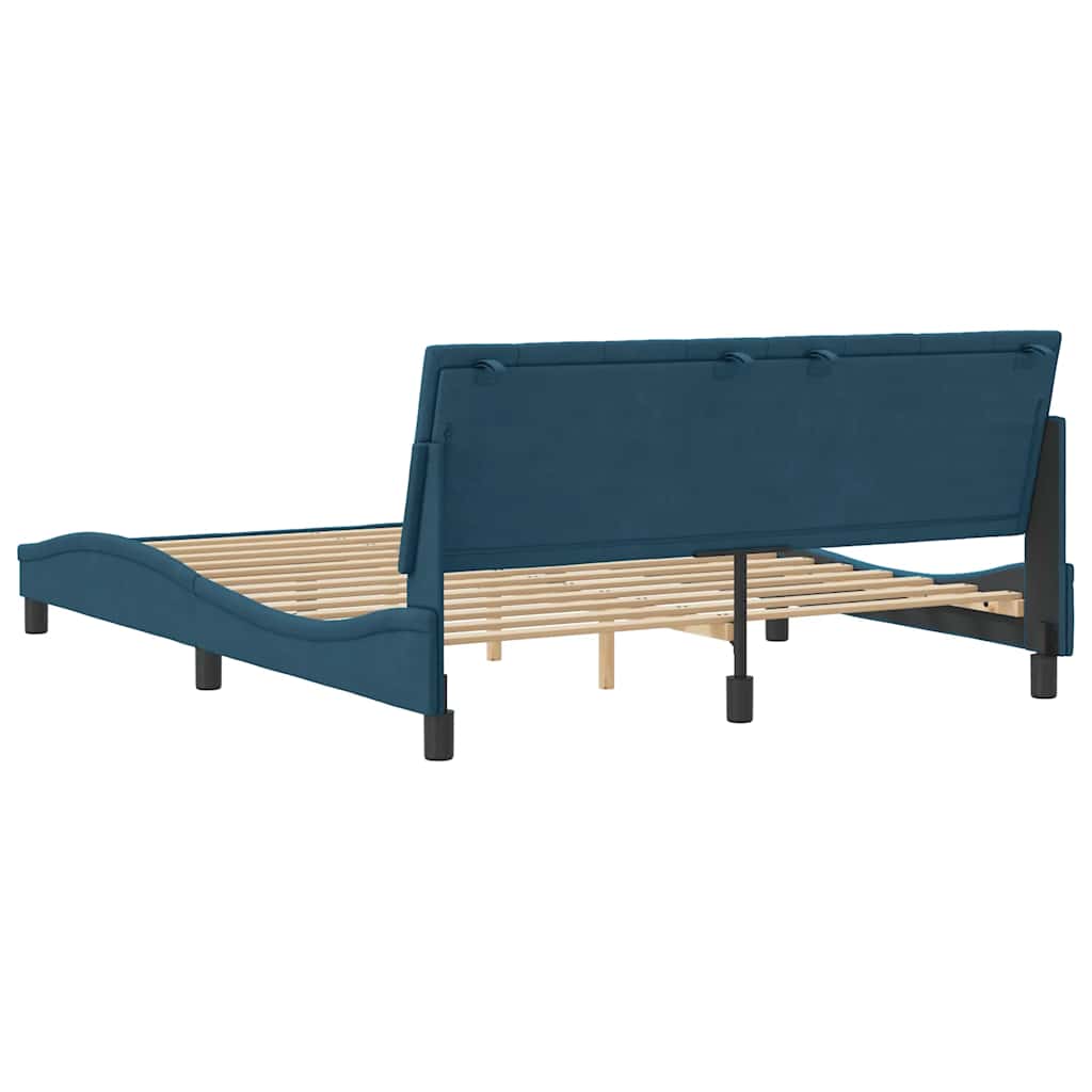 Bettgestell ohne Matratze "Hanko" Blau 160x200 cm Samt