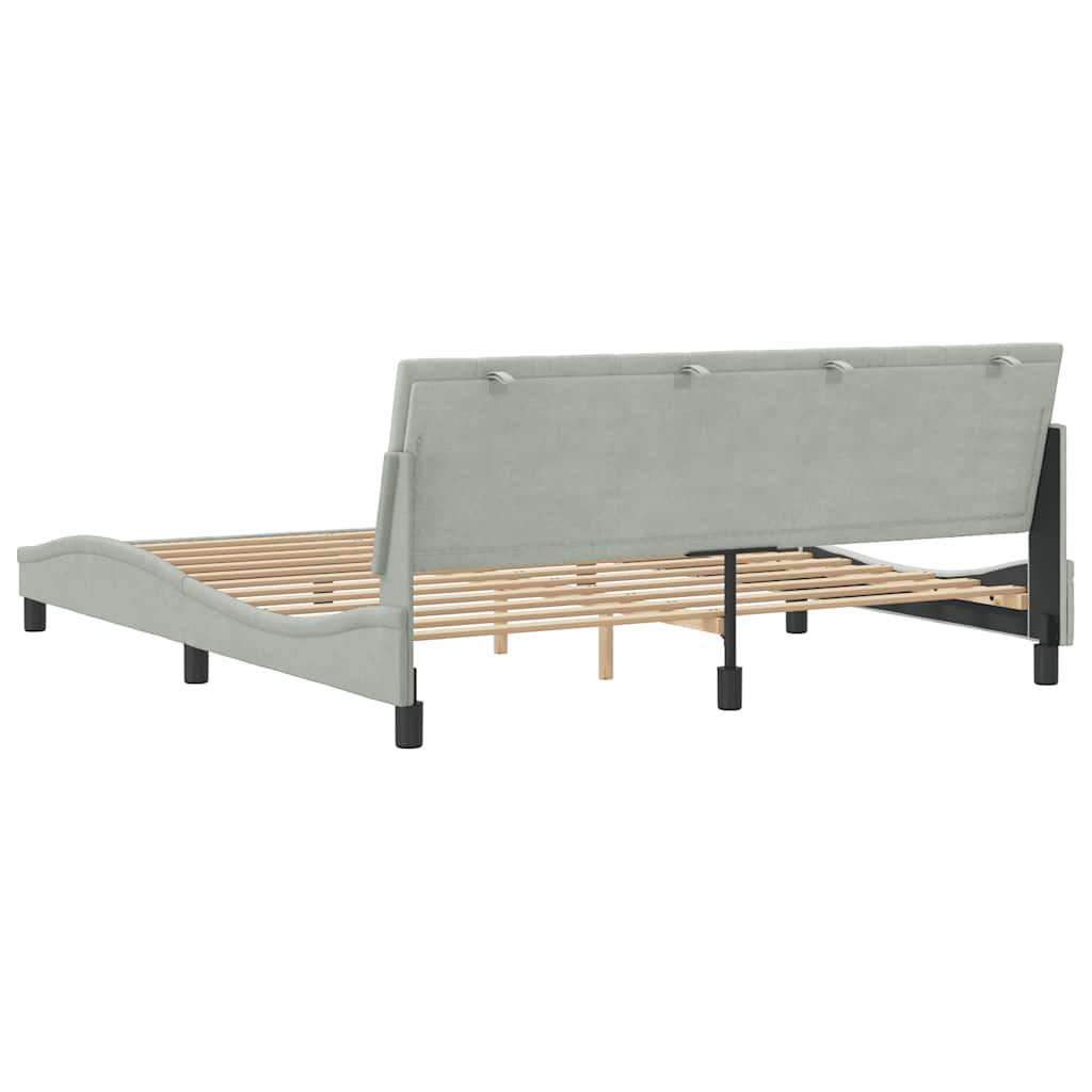 Bettgestell ohne Matratze "Hanko" Hellgrau 180x200 cm Samt