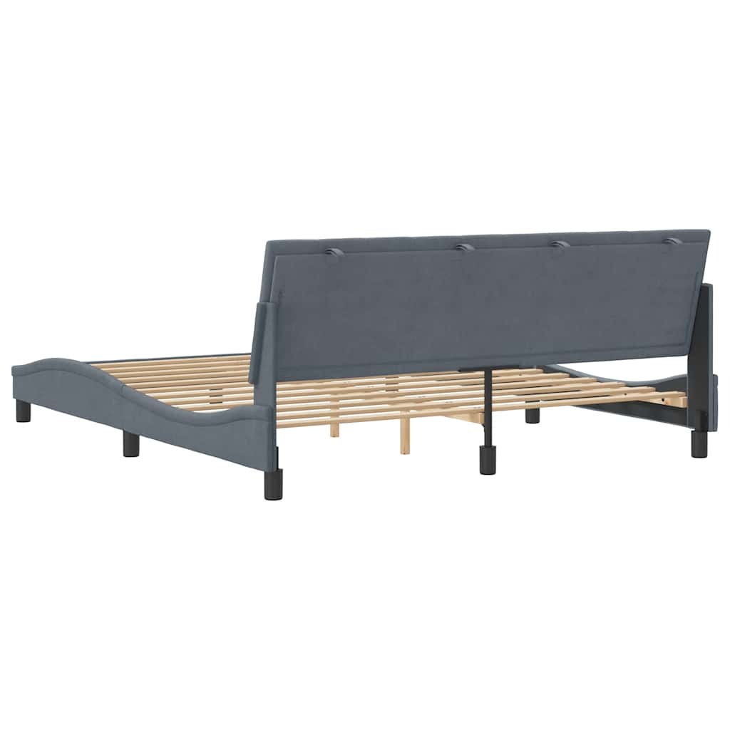 Bettgestell ohne Matratze "Hanko" Dunkelgrau 180x200 cm Samt