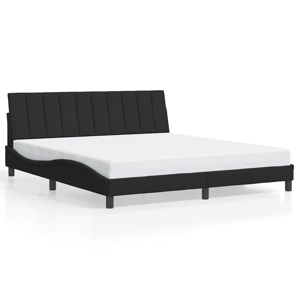 Bettgestell ohne Matratze "Hanko" Schwarz 180x200 cm Samt