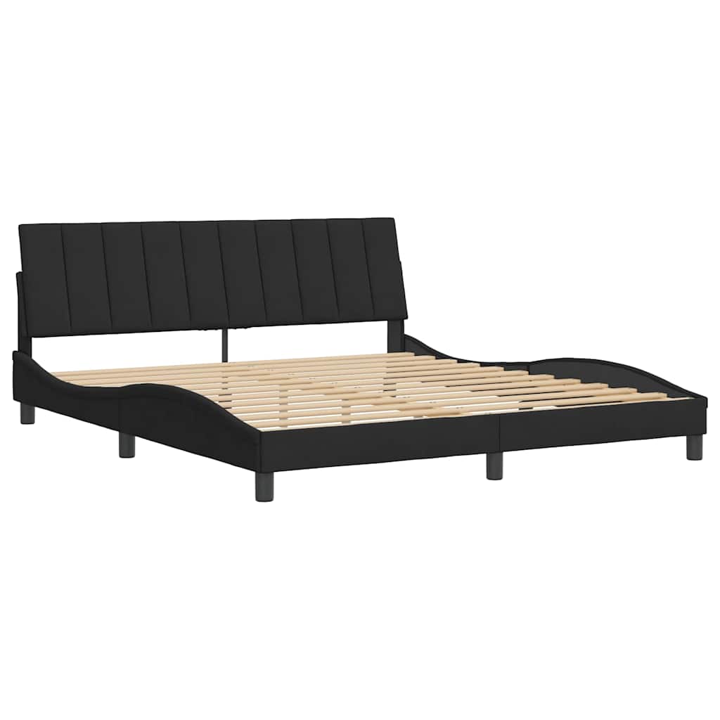 Bettgestell ohne Matratze "Hanko" Schwarz 180x200 cm Samt