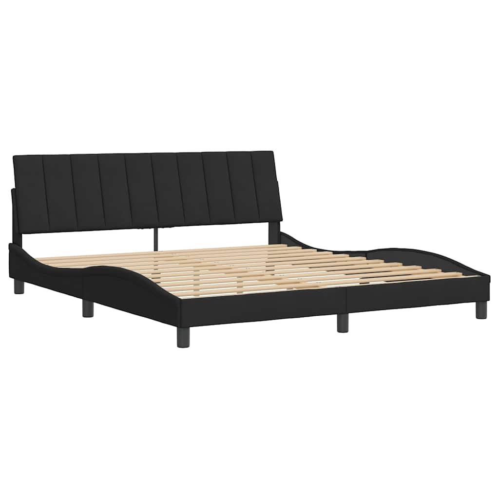 Bettgestell ohne Matratze "Hanko" Schwarz 180x200 cm Samt