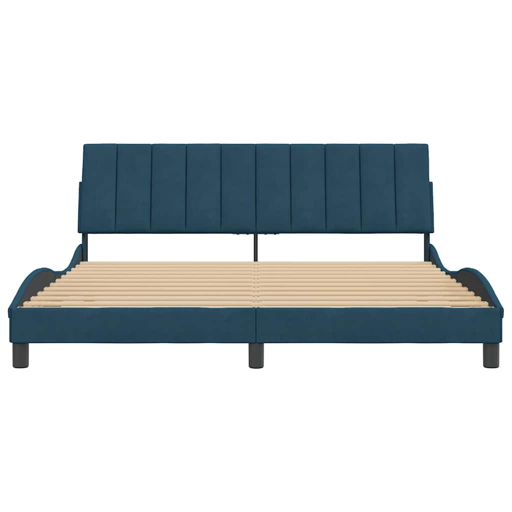 Bettgestell ohne Matratze "Hanko" Blau 180x200 cm Samt