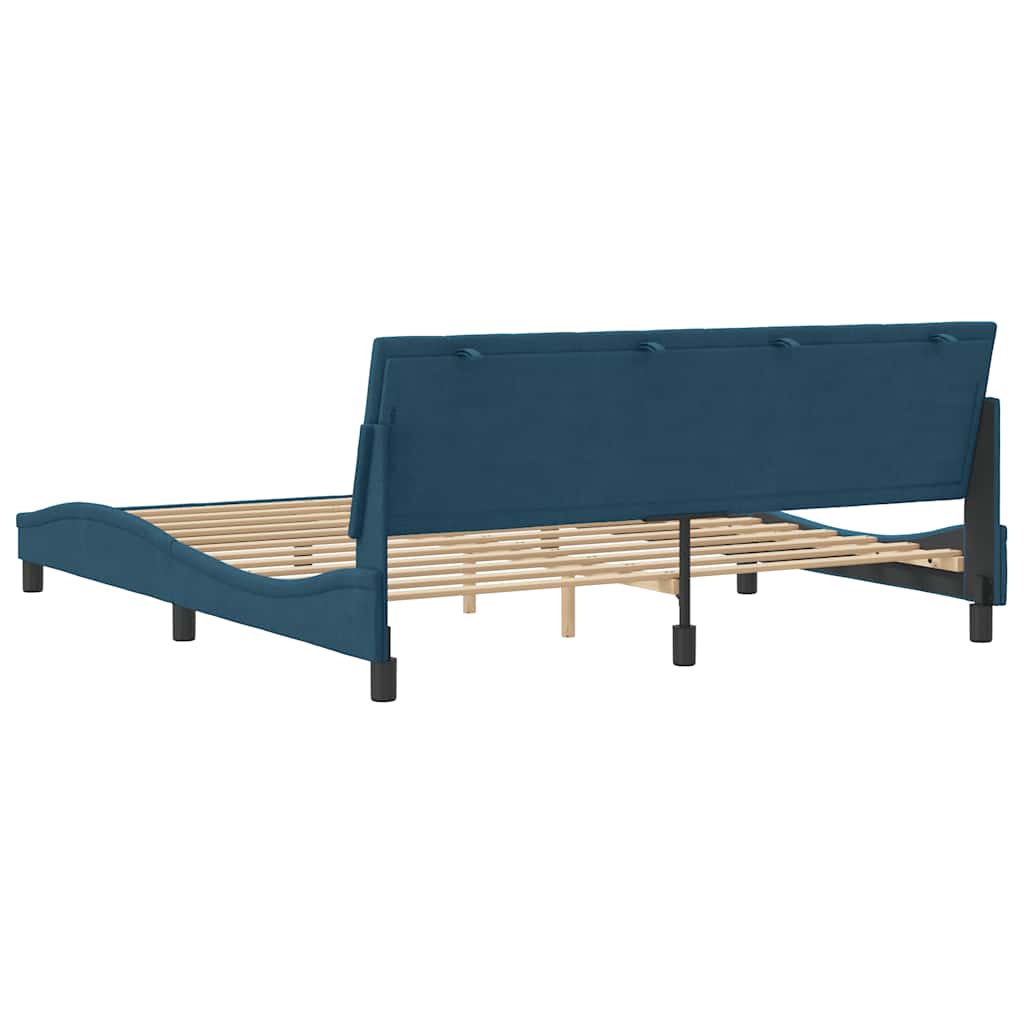 Bettgestell ohne Matratze "Hanko" Blau 180x200 cm Samt