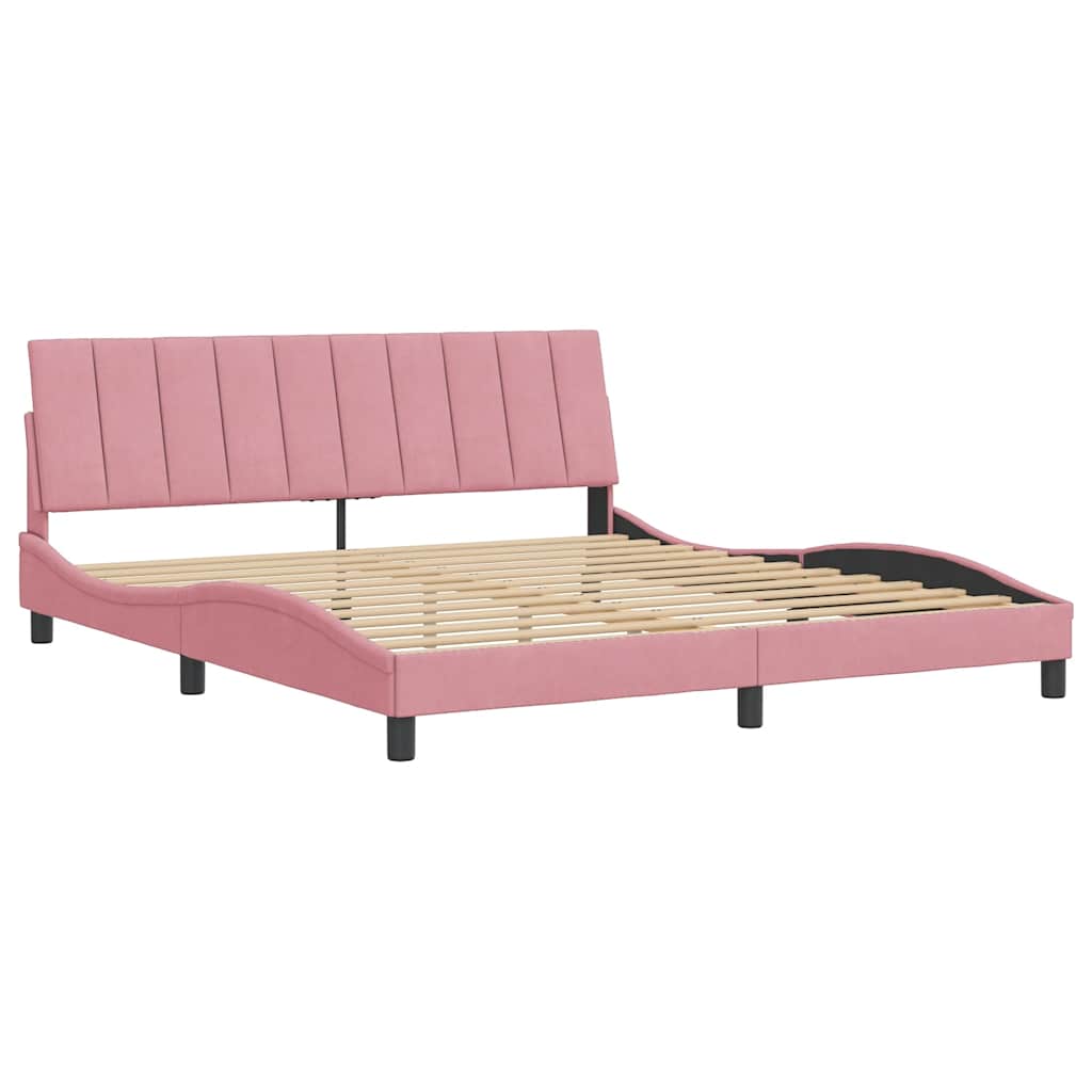 Bettgestell ohne Matratze "Hanko" Rosa 180x200 cm Samt