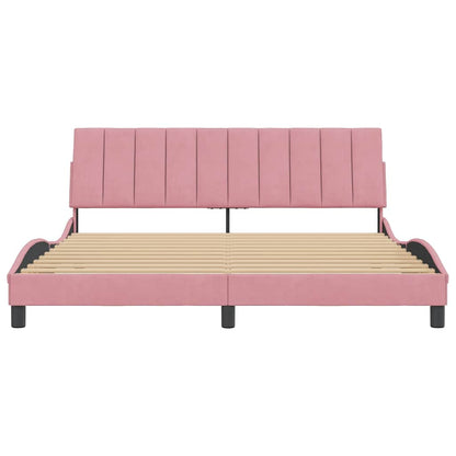Bettgestell ohne Matratze "Hanko" Rosa 180x200 cm Samt