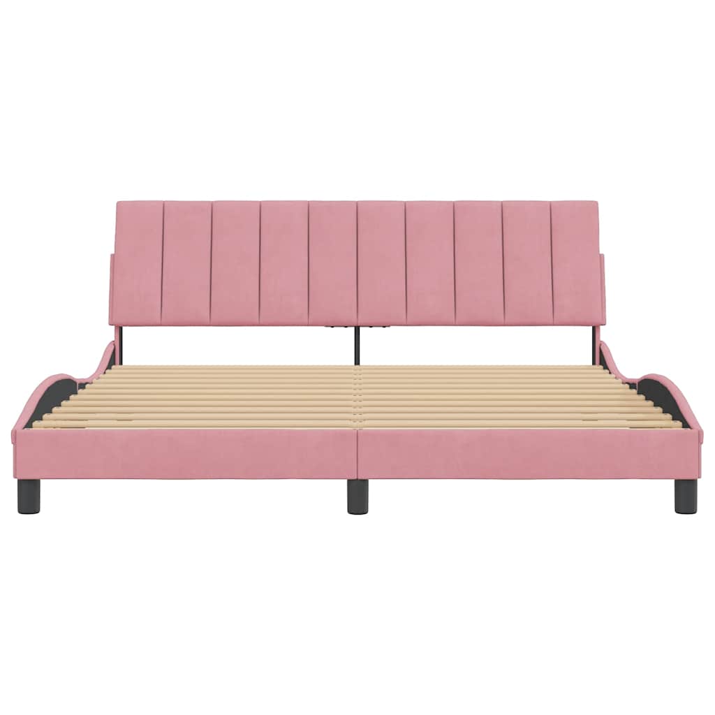 Bettgestell ohne Matratze "Hanko" Rosa 180x200 cm Samt
