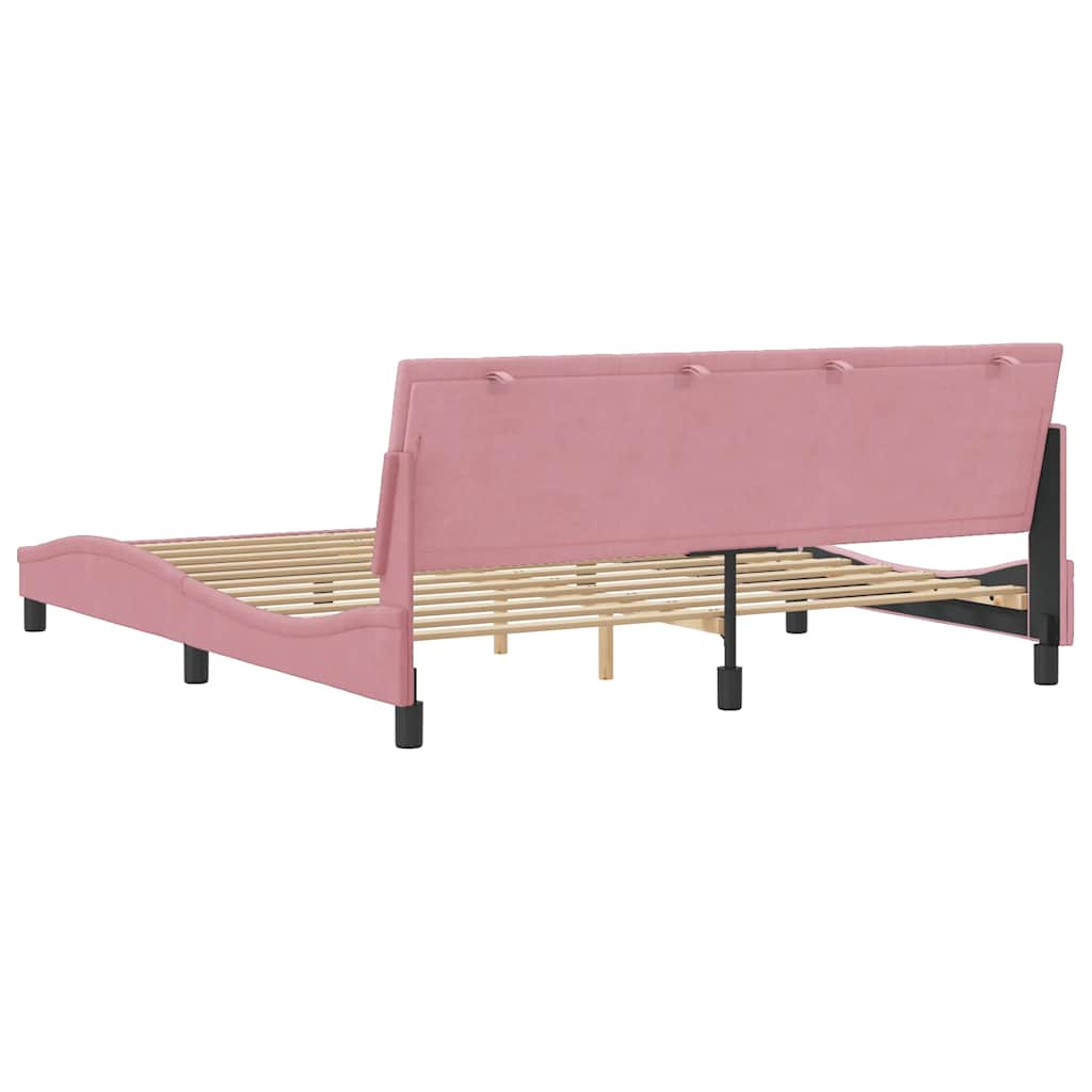Bettgestell ohne Matratze "Hanko" Rosa 180x200 cm Samt