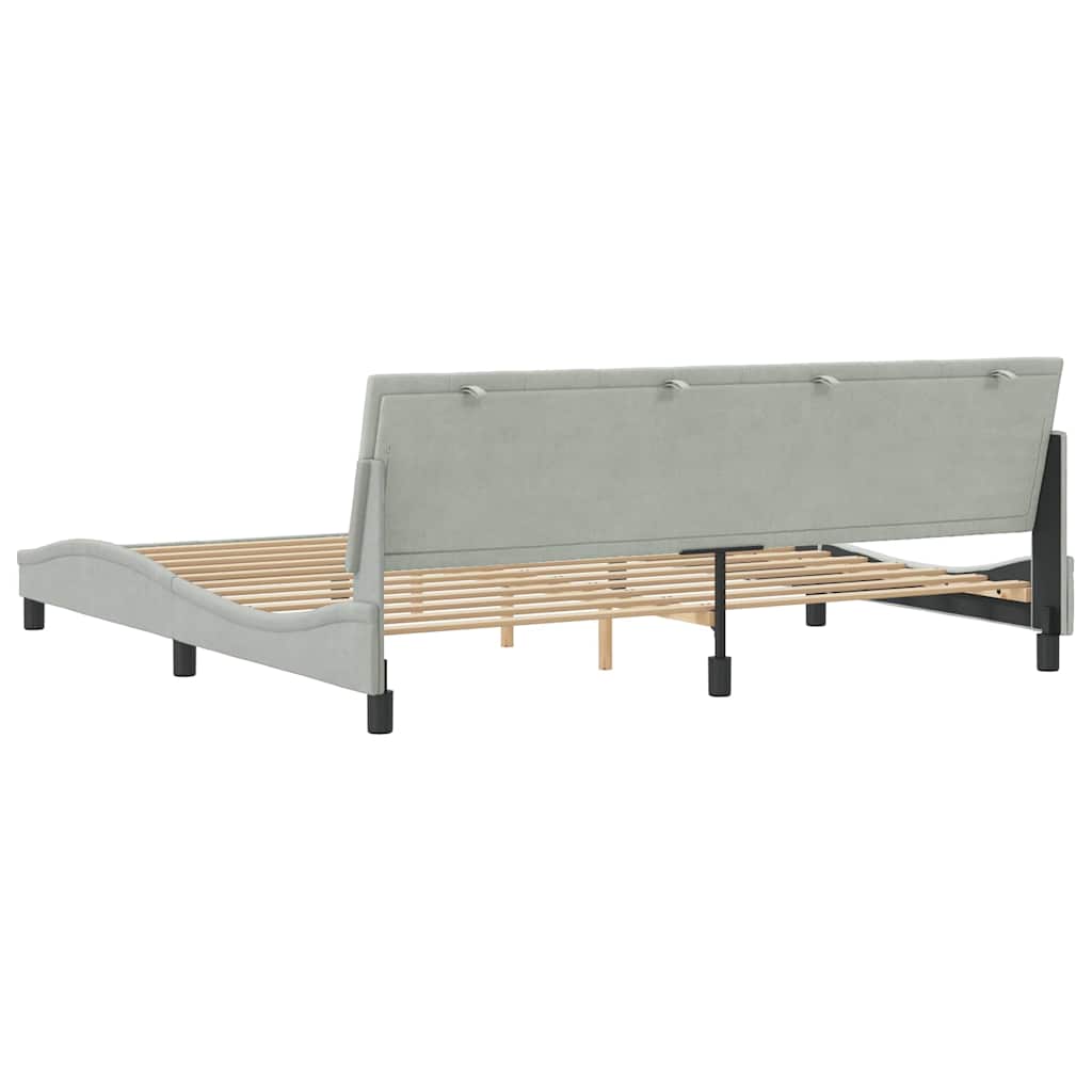 Bettgestell ohne Matratze "Hanko" Hellgrau 200x200 cm Samt