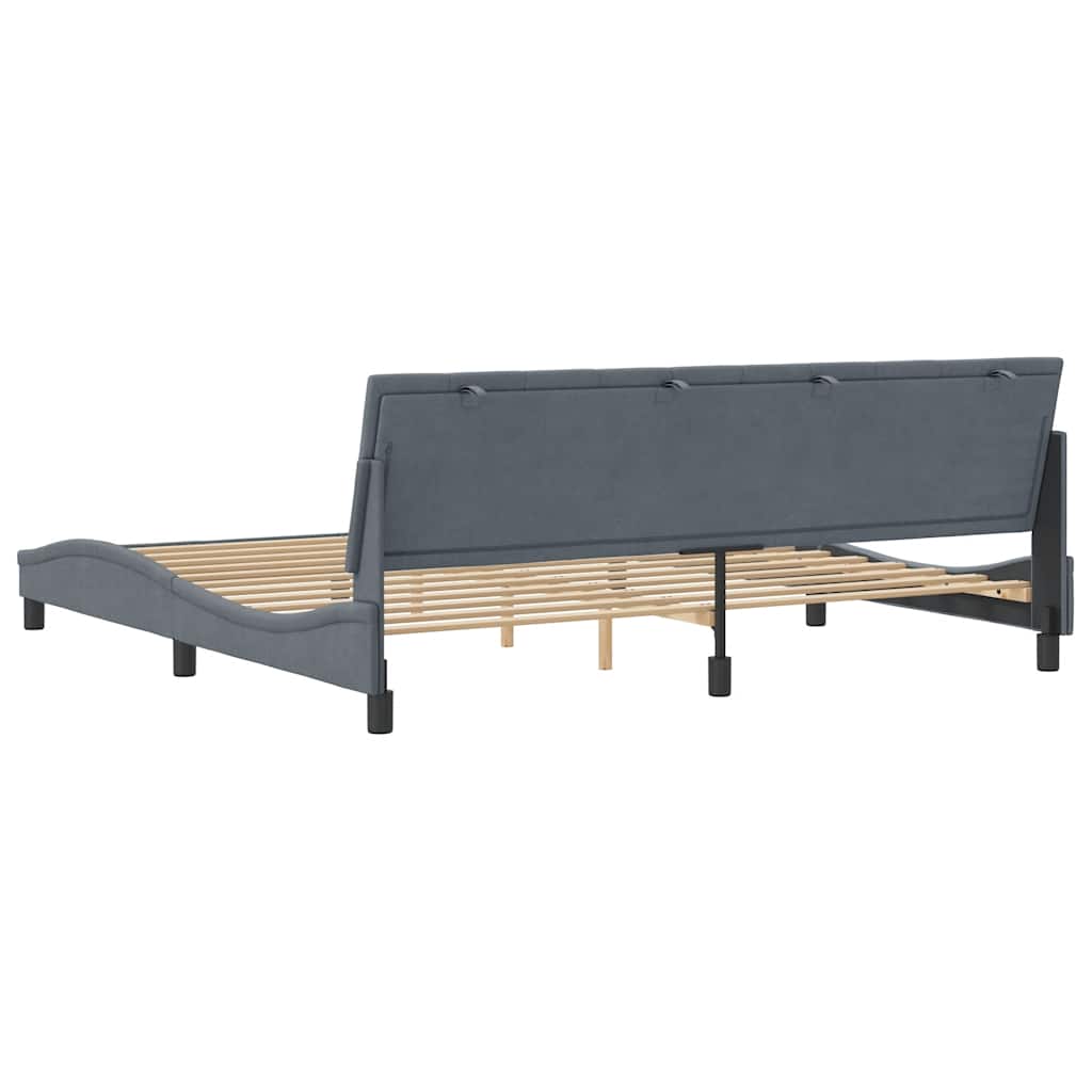 Bettgestell ohne Matratze "Hanko" Dunkelgrau 200x200 cm Samt
