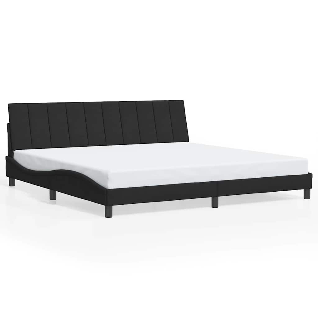 Bettgestell ohne Matratze "Hanko" Schwarz 200x200 cm Samt