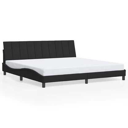 Bettgestell ohne Matratze "Hanko" Schwarz 200x200 cm Samt