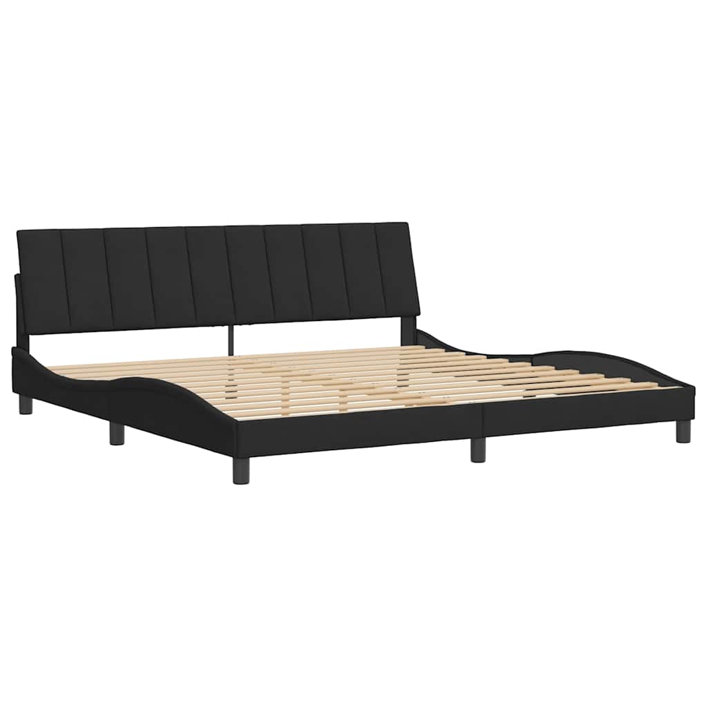 Bettgestell ohne Matratze "Hanko" Schwarz 200x200 cm Samt