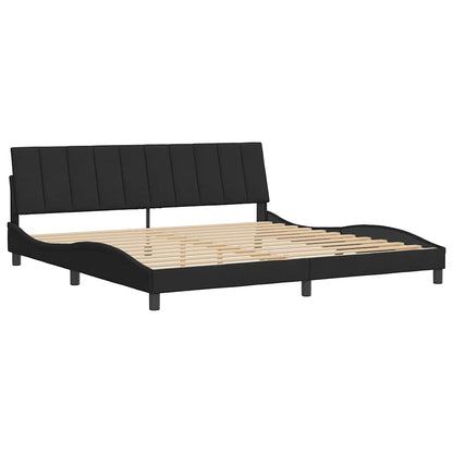 Bettgestell ohne Matratze "Hanko" Schwarz 200x200 cm Samt