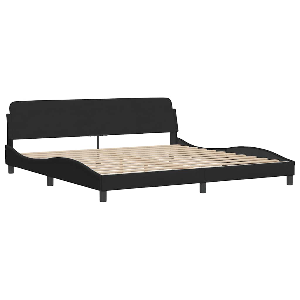 Bettgestell ohne Matratze "Hanko" Schwarz 200x200 cm Samt