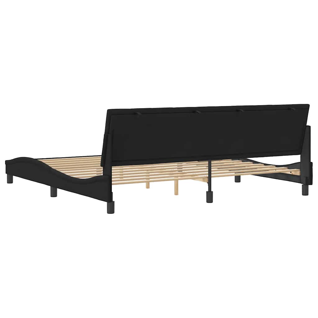 Bettgestell ohne Matratze "Hanko" Schwarz 200x200 cm Samt