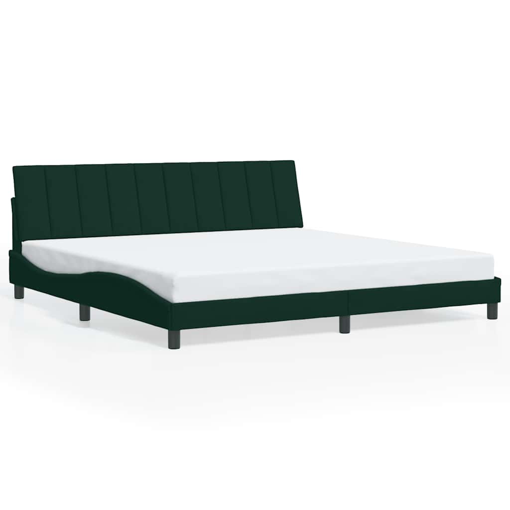 Bettgestell ohne Matratze "Hanko" Dunkelgrün 200x200 cm Samt