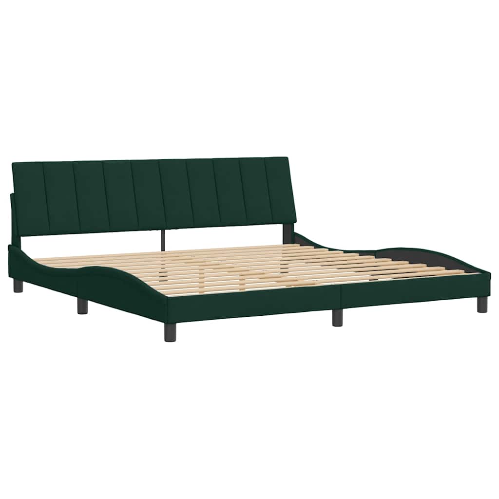Bettgestell ohne Matratze "Hanko" Dunkelgrün 200x200 cm Samt