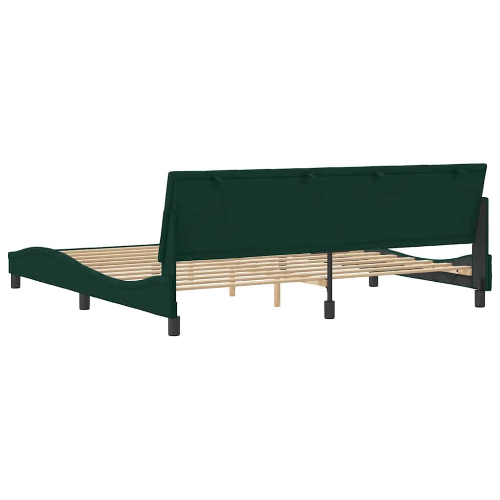 Bettgestell ohne Matratze "Hanko" Dunkelgrün 200x200 cm Samt