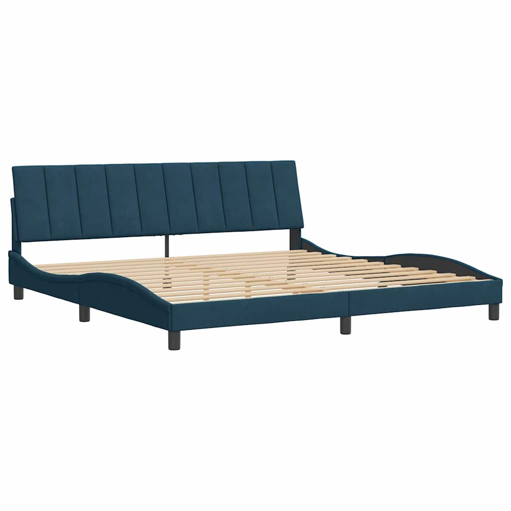 Bettgestell ohne Matratze "Hanko" Blau 200x200 cm Samt